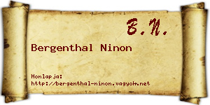Bergenthal Ninon névjegykártya